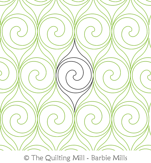 Peppermint Twist TQM by The Quilting Mill. This image demonstrates how this computerized pattern will stitch out once loaded on your robotic quilting system. A full page pdf is included with the design download.