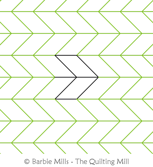 Simplest Chevron Horizontal by The Quilting Mill. This image demonstrates how this computerized pattern will stitch out once loaded on your robotic quilting system. A full page pdf is included with the design download.