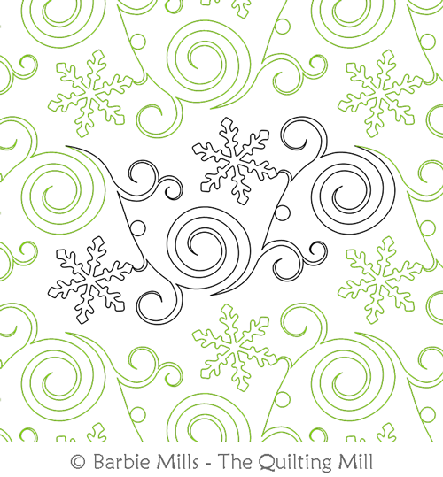 Snow Blitz by The Quilting Mill. This image demonstrates how this computerized pattern will stitch out once loaded on your robotic quilting system. A full page pdf is included with the design download.