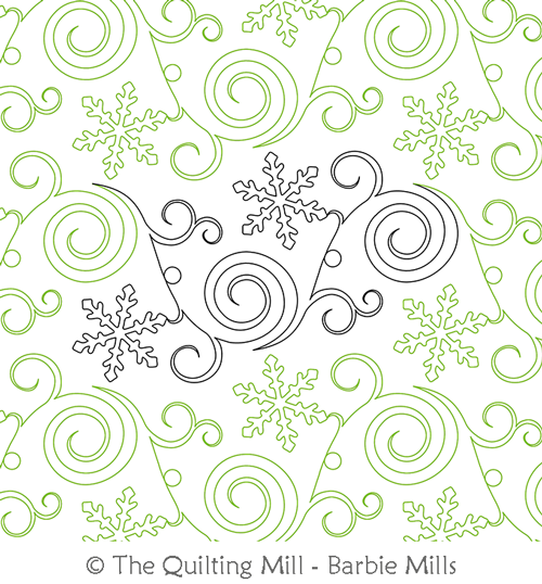 Snowblitz by The Quilting Mill. This image demonstrates how this computerized pattern will stitch out once loaded on your robotic quilting system. A full page pdf is included with the design download.