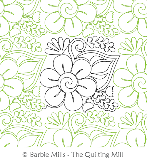 Southern Belle Simpler by The Quilting Mill. This image demonstrates how this computerized pattern will stitch out once loaded on your robotic quilting system. A full page pdf is included with the design download.