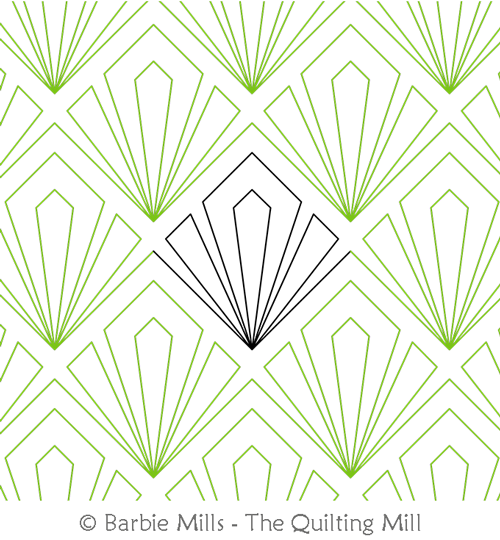 Squared Scallop Shell 1 by The Quilting Mill. This image demonstrates how this computerized pattern will stitch out once loaded on your robotic quilting system. A full page pdf is included with the design download.