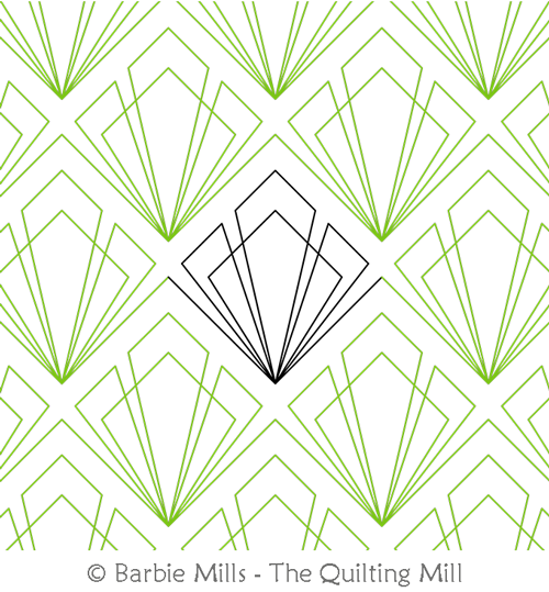 Squared Scallop Shell 2 by The Quilting Mill. This image demonstrates how this computerized pattern will stitch out once loaded on your robotic quilting system. A full page pdf is included with the design download.