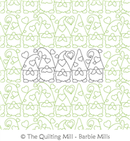 Valentine Gnomes by The Quilting Mill. This image demonstrates how this computerized pattern will stitch out once loaded on your robotic quilting system. A full page pdf is included with the design download.