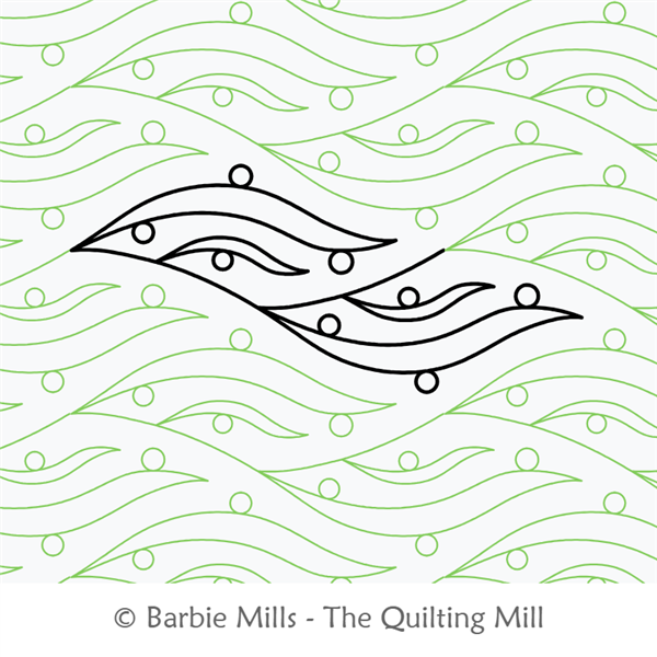 Flow State Bubbles by The Quilting Mill. This image demonstrates how this computerized pattern will stitch out once loaded on your robotic quilting system. A full page pdf is included with the design download.