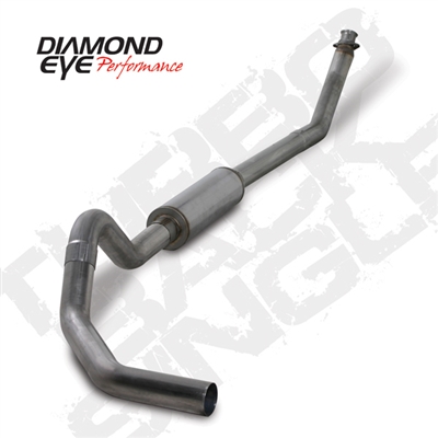 DIAMOND EYE 1998.5-2002 - DODGE 5.9L 24V CUMMINS DIESEL 4" T409 STAINLESS STEEL - PERFORMANCE DIESEL EXHAUST KIT - TURBO BACK SINGLE