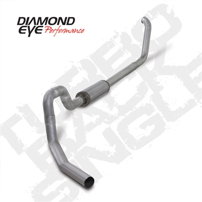 DIAMOND EYE 1999-2003 Ford 7.3L 4" ALUMINIZED W/ MUFFLER PERFORMANCE DIESEL EXHAUST TURBO BACK SINGLE F550 ROLLBACK