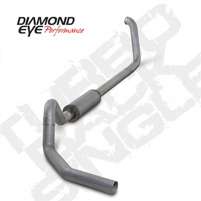 DIAMOND EYE 1999-2003 Ford 7.3L 4" ALUMINIZED W/ MUFFLER PERFORMANCE DIESEL EXHAUST TURBO BACK SINGLE EXCURSION