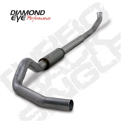 DIAMOND EYE 2003 & EARLY 2004 - DODGE 5.9L CUMMINS DIESEL 5" ALUMINIZED - PERFORMANCE DIESEL EXHAUST KIT - TURBO BACK  OFF ROAD SINGLE - 4" DOWN PIPE â€‹