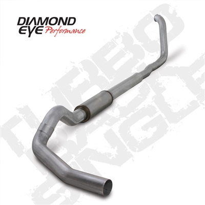 DIAMOND EYE 1999-2003 FORD 7.3L 5" ALUMINIZED W/ MUFFLER - PERFORMANCE DIESEL EXHAUST KIT - TURBO BACK SINGLE