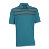 Ashworth EZ-TEC2 Performance Double Knit Chest Print Polo Enamel Blue/Dark Grey