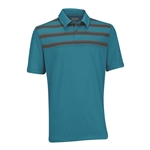 Ashworth EZ-TEC2 Performance Double Knit Chest Print Polo Enamel Blue/Dark Grey