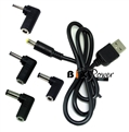 USB Port  Power Cable with 4 Extra  Connector Tips