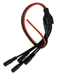 1 to 4 Power Split Connector Dongle  Cable with 5.5 x 2.1mm and 5.5 x 2.5mm Barrel Connectors