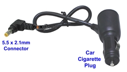 Car Cigarette Male Plug to 5.5 x 2.1mm Male Heavy Duty 16AWG Cable