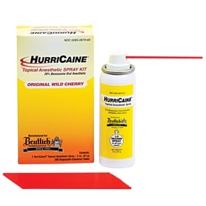 Beutlich LP Pharmaceuticals 0283-0679-60, BEUTLICH HURRICAINE TOPICAL ANESTHETIC Topical Anesthetic Spray Kit, 2 oz Can, Wild Cherry, 200 Disposable Extension Tubes, EA