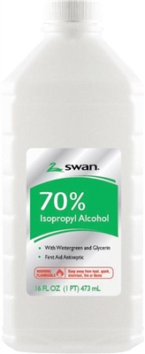 Cumberland Swan/Vi-Jon 1000032409, CUMBERLAND SWAN ALCOHOL Wintergreen Isopropyl Rubbing Alcohol, 70% IPA, 16 oz, 12/cs (132 cs/plt) (84543) (Item is considered HAZMAT and cannot ship via Air), CS