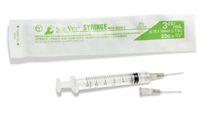 Terumo Medical 100276, TERUMO SUR-VET HYPODERMIC NEEDLES Veterinary Syringe, 3cc Luer Slip Syringe, 22G x  Needle, 100/bx, 10bx/cs", CS