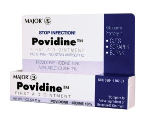 Major Pharmaceuticals 100433, MAJOR FIRST AID Povidine Ointment, 30gm, Compare to Betadine Ointment, NDC# 00904-1102-31, EA
