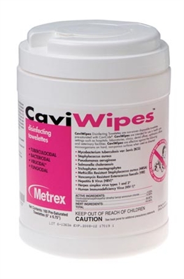 Metrex Research Corporation 13-1100, METREX CAVIWIPES DISINFECTING TOWELETTES CaviWipes, 160 Wipes, 12 canisters/cs (40 cs/plt) (Item is considered HAZMAT and cannot ship via Air) (091263), CS