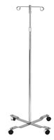 Drive DeVilbiss Healthcare 13033, DRIVE MEDICAL IV POLE - ECONOMY IV Pole, 4 Leg, Removable Top, 2 Hook, EA