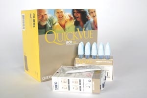 Quidel Corporation 20201, QUIDEL QUICKVUE iFOB TEST KIT QuickVue iFOB 50-Tray Pack, Includes: 50 ea Test Cassettes, & Specimen Collection Tube, 1 Package Insert, 2mL FOB Buffer & Patient ID Label, CLIA Waived, KT