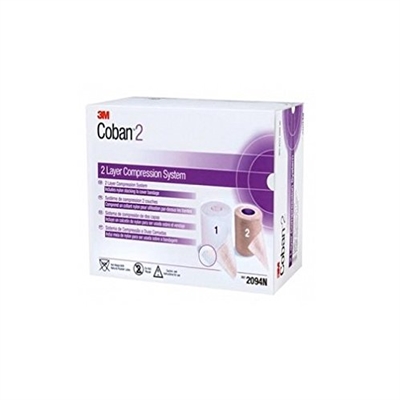 3M Health Care 2094N, 3M COBAN COMPRESSION SYSTEM Compression System Includes: Roll 1 Comfort Layer 4" x 2.9 yds, Unstretched, Roll 2 Compression Layer 4" x 5.1 yds, Fully Stretched, 1/bx, 8 bx/cs, CS