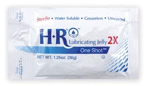 HR Pharmaceuticals 211-576, HR LUBRICATING JELLY HR Sterile Lubricating Jelly 2X 1.25oz. (36gm) OneShot Pouch, 576/cs, EA