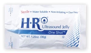 HR Pharmaceuticals 213, HR ULTRASOUND GEL HR Sterile Ultrasound Gel 1.25oz. (36gm) OneShot Pouch, 48/bx, BX