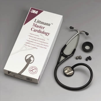 3M Health Care 2175, 3M LITTMANN MASTER CARDIOLOGY STETHOSCOPE Stethoscope, 27", Brass Finish Chestpiece, Black Tubing, EA