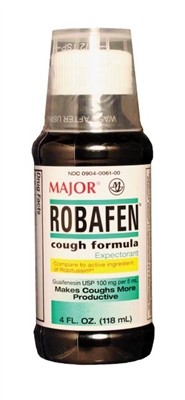 Major Pharmaceuticals 263921, MAJOR COLD & COUGH LIQUID Robafen, 120mL, Unboxed, Compare to Robitussin, NDC# 00904-6763-20, EA