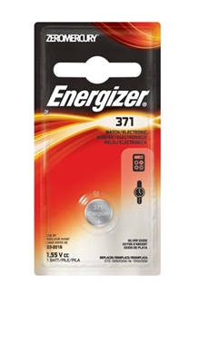 Energizer Battery 371BPZ, ENERGIZER SILVER OXIDE BATTERY Battery, Silver Oxide, 1.5V, MAH: N/A,  (Watch Battery), 6/pk, 12 pk/cs, CS