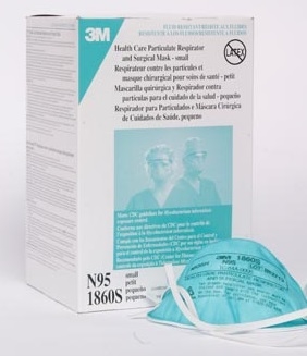 3M Health Care 1860, 3M N95 PARTICULATE RESPIRATOR & SURGICAL MASK Regular Particulate Respirator Mask Cone Molded, 20/bx, 6 bx/cs, CS