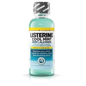 Johnson & Johnson Consumer Products 42830, J&J LISTERINE Listerine Zero Mouthwash, Clean Mint, 95mL (3.2 oz), 24/cs (176 cs/plt), CS