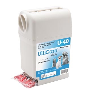 UltiMed 7260, ULTIMED ULTRICARE VETRX DIABETES CARE INSULIN SYRINGES UltiGuard U-40 Syringe Dispenser, 29G x, 1/2cc, 100/bx, BX