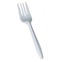 Bunzl Distribution Midcentral 75002491, BUNZL/PRIMESOURCE PLASTIC CUTLERY Plastic Forks, Medium, White, Bulk, P/P, 1000/cs (DROP SHIP ONLY), CS