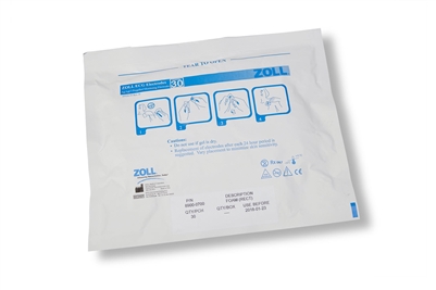 ZOLL 8900-0700, LT40 30 ECG RECTANGULAR ELECTRODES, 6 STRIPS OF 5 PER POUCH, 600 PER CASE, 30 Pouch Rectangle Liquid Gel ECG Electrodes (600 Electrodes), 24 Month Shelf Life