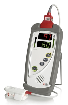 9199 Masimo Rad-5v Handheld Pulse Oximeter. Includes LNC-4 Patient Cable and LNCS adhesive sensor sample pack.