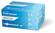 UltiMed 9355, ULTIMED ULTICARE INSULIN SYRINGES Insulin Syringe, 1/2cc, 30G x, 100/bx, BX