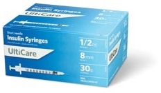 UltiMed 9359, ULTIMED ULTICARE INSULIN SYRINGES Insulin Syringe, 1/2cc, 30G x 5/16, 100/bx, BX
