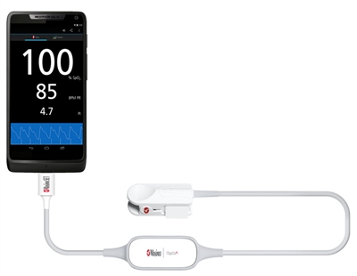 iSpO2 Rx pulse oximeter kit for adults with micro USB by Masimo for use with iPhones