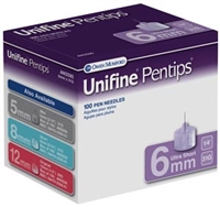 Owen Mumford AN3590, OWEN MUMFORD UNIFINE PENTIPS Ultra-Short Pen Needle, 6mm, 31G, 100/bx, BX