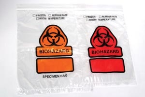 RD Plastics B22, RD PLASTICS SPECIMEN TRANSPORT BAG Specimen Transport Bag, Printed BIOHAZARD, 6 x 9", 1000/cs, CS