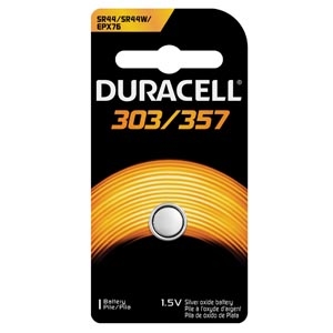Duracell D303/357/76SPK, DURACELL MEDICAL ELECTRONIC BATTERY Battery, Silver Oxide, Size 303/357, 1.5V, 6/bx (UPC# 66128), BX, formerly D303/357BPK