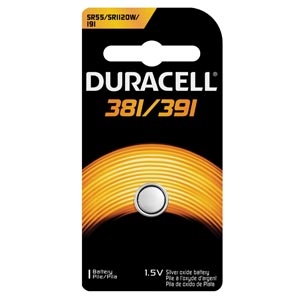 Duracell D381/391PK, DURACELL MEDICAL ELECTRONIC BATTERY Battery, Silver Oxide, Size 381/391, 1.5V, 6/cs (UPC# 66139), CS