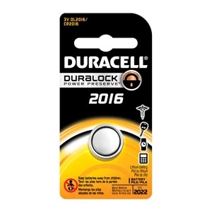 Duracell DL2016BPK, DURACELL ELECTRONIC WATCH BATTERY Battery, Lithium, Size DL2016, 3V, 6/bx (UPC# 66175), BX
