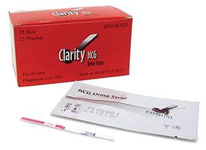 Clarity Diagnostics, LLC DTG-HCG25, CLARITY DIAGNOSTICS PREGNANCY Clarity HCG Test Strips, CLIA Waived, 25/bx, BX