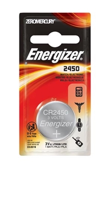 Energizer Battery ECR2450BP, ENERGIZER INDUSTRIAL BATTERY - LITHIUM Battery, Lithium, 3V Coin Cell, 6/bx, BX
