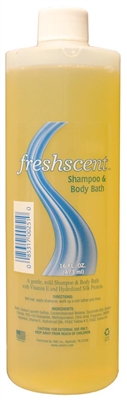 New World Imports FS16, NEW WORLD IMPORTS FRESHSCENT SHAMPOOS & CONDITIONERS Shampoo & Body Bath, 16 oz, 12/cs (Made in USA), CS