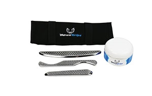 Performance Health/HawkGrips HGI, HAWKGRIPS SETS Introductory Set. Includes one each HG4, HG8, HG9 small instruments, a roll-up carrying case, one 8 oz. jar of regular emollient, and a User Manual, EA